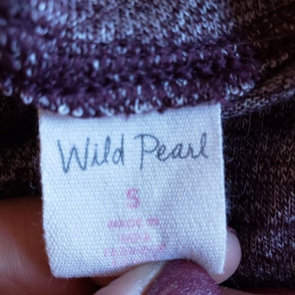 Wild Pearl Knit Cowl Neck Long Sleeve Pullover Keyhole Back Size Women's Small - Picture 2 of 10